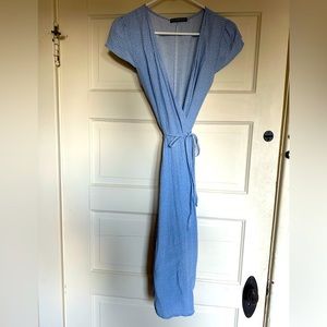 Brandy Melville blue floral wrap dress
